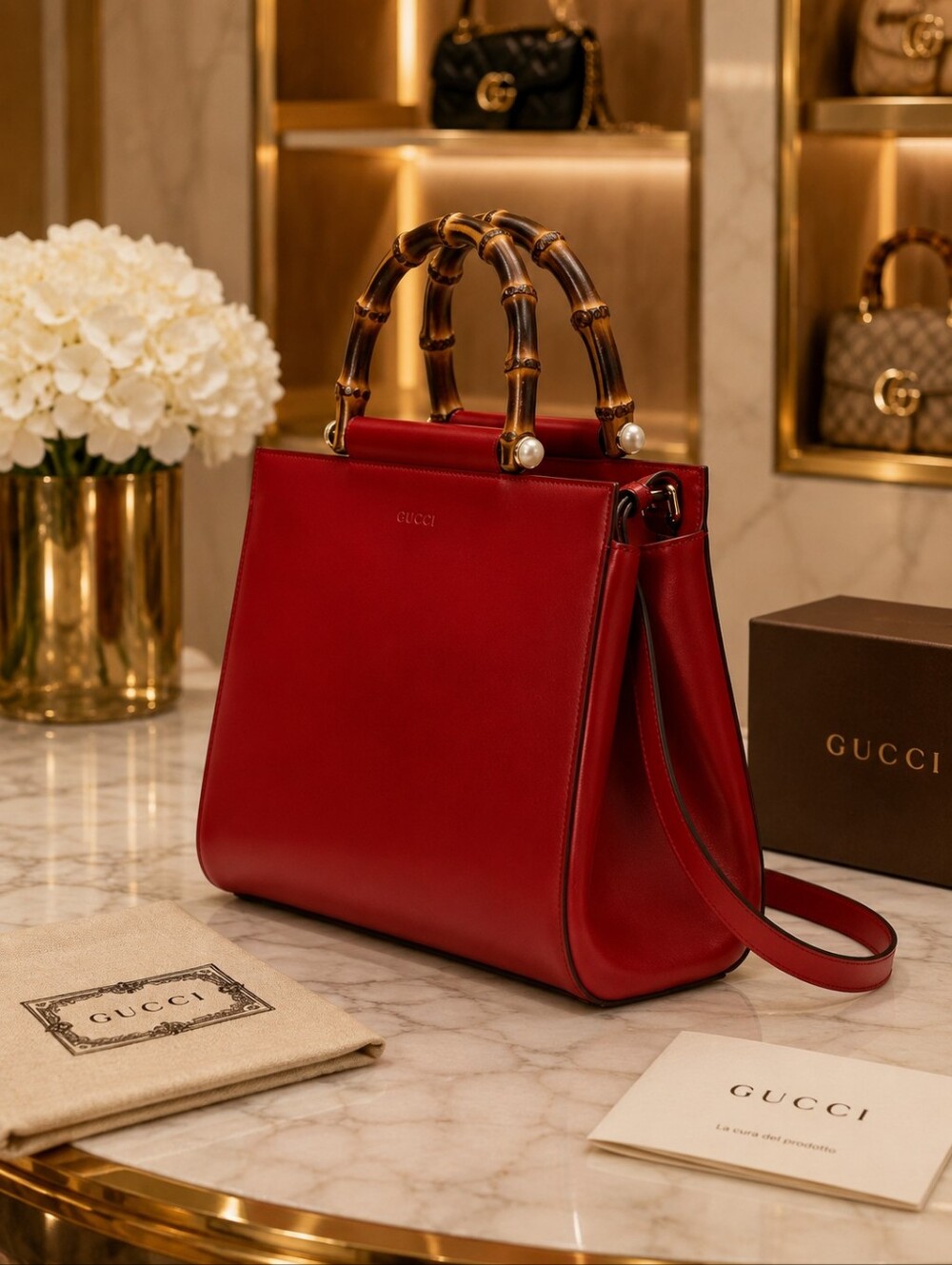 Gucci Nymphaea Bamboo Handle Bag